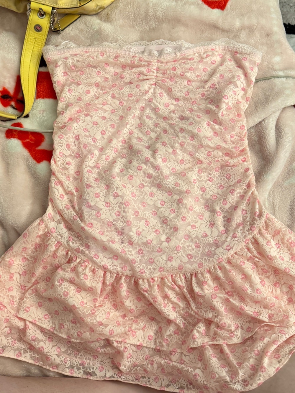PINK lace mini dress